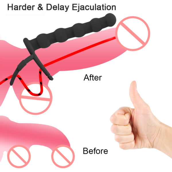 Double Penetration Dildo Penis Vibrator  Anal Beads Butt Plug Sex Ring G Spot Massager For Men Adults - Image 2