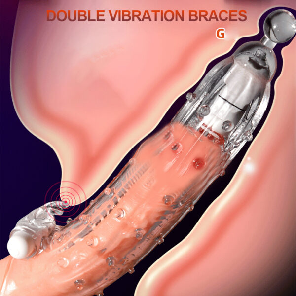 Penis Extension Sleeve Penis Enlargement Condoms Dildo Vibrator - Image 2