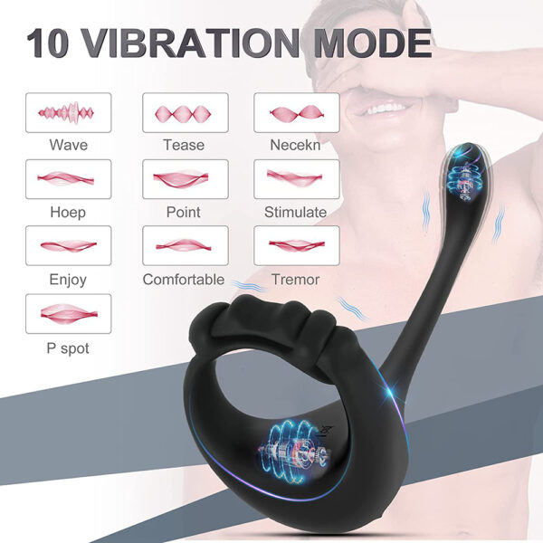 Vibrating Cock Ring For Men Testicle Massage - Image 6