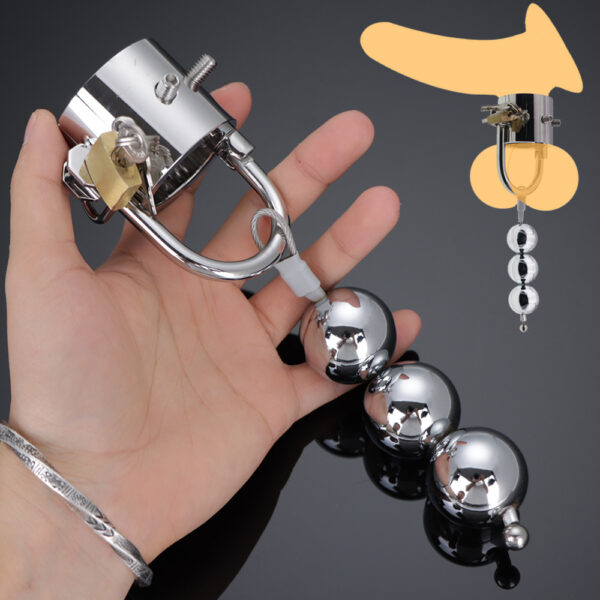 Heavy Ball Stretcher Male Metal Chastity Cage Scrotum Stretching Penis Cock Rings Bdsm - Image 2