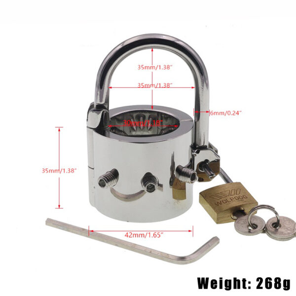 Heavy Ball Stretcher Male Metal Chastity Cage Scrotum Stretching Penis Cock Rings Bdsm - Image 5
