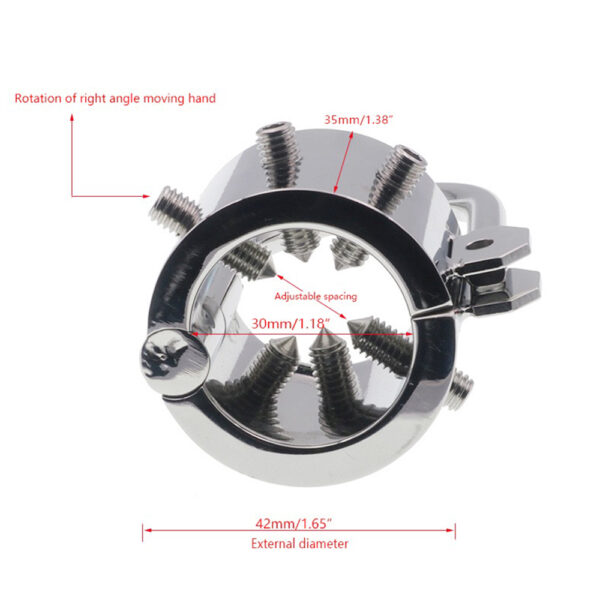 Heavy Ball Stretcher Male Metal Chastity Cage Scrotum Stretching Penis Cock Rings Bdsm - Image 6