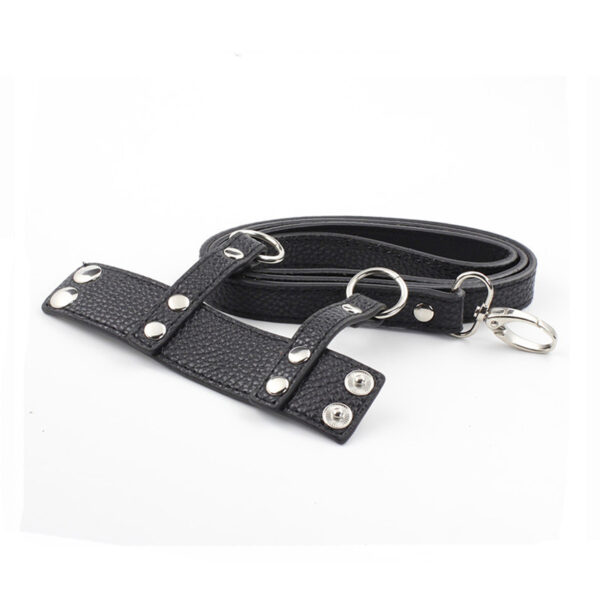 Femdom Cock Leash Ball Stretcher With Leash Leather Cock Ring With Leash - Image 2