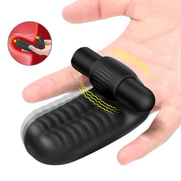Finger Sleeve Vibrator Lesbian Sex Finger Clit Vibrator Black Finger Tip Vibrator For Women