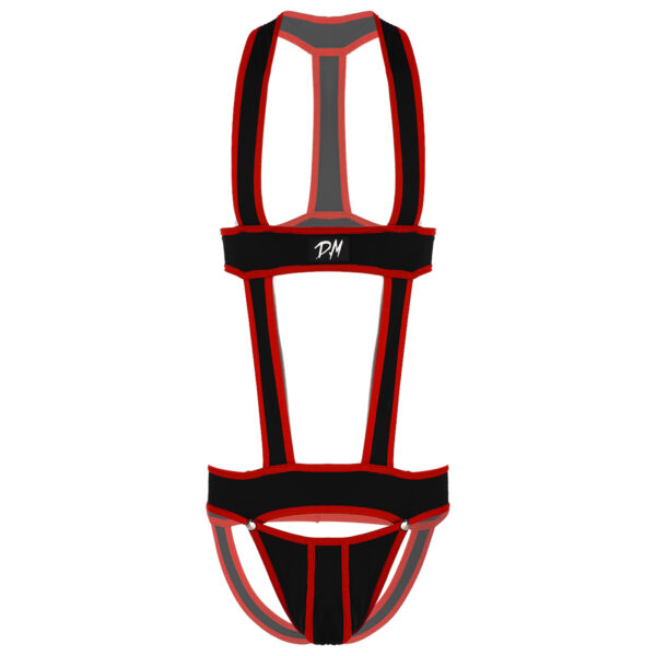 Mens Sexy Hollow Out Jumpsuit Jockstrap Men Underwear Male Teddy Underwear - Image 6