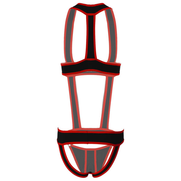 Mens Sexy Hollow Out Jumpsuit Jockstrap Men Underwear Male Teddy Underwear - Image 7