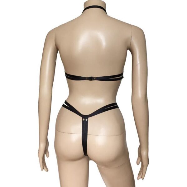 Crotchless Open Cup Leather Bikini - Image 2