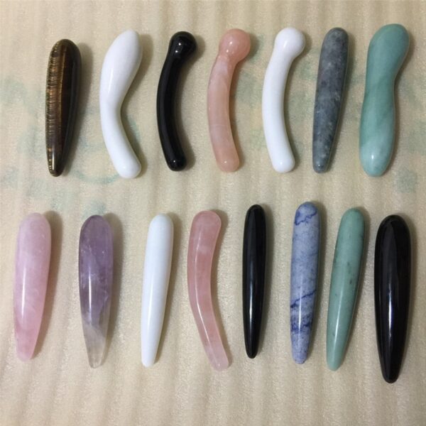 18Cm Natural Rose Quartz Wand Massage Wand Yoni Massage Stick - Image 2