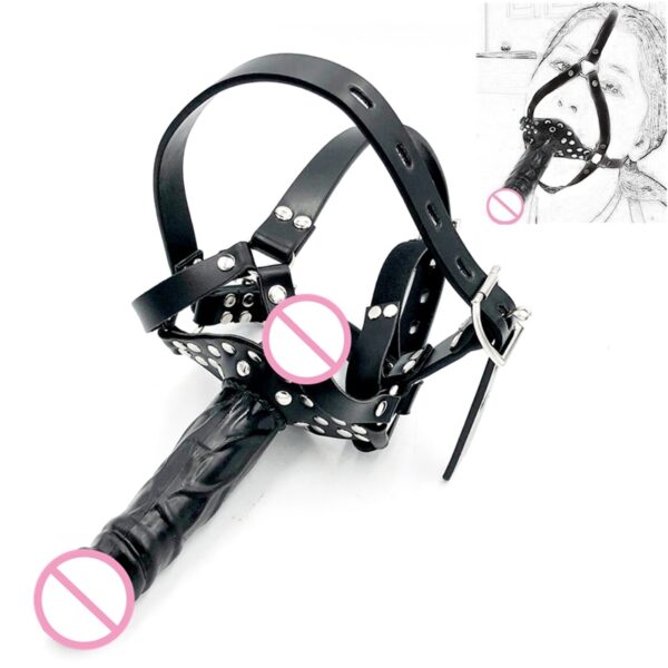 Double-Ended Chin Strapon Mouth Dildo Chin Strap Dildo Gag Cock