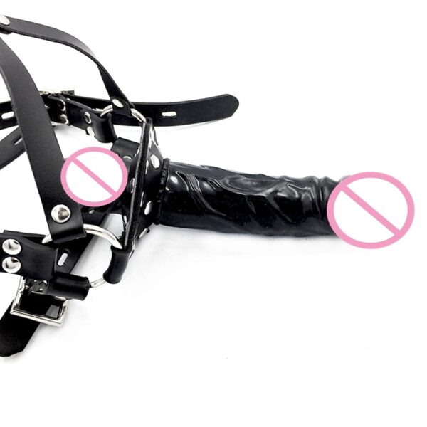 Double-Ended Chin Strapon Mouth Dildo Chin Strap Dildo Gag Cock - Image 12