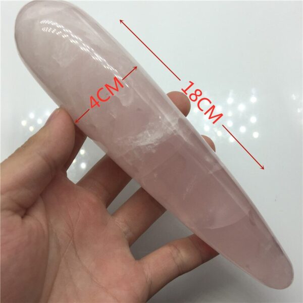 18Cm Natural Rose Quartz Wand Massage Wand Yoni Massage Stick - Image 15