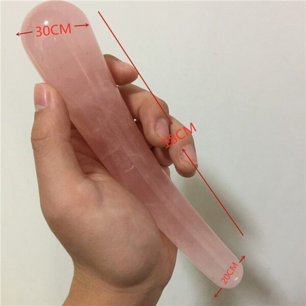 18Cm Natural Rose Quartz Wand Massage Wand Yoni Massage Stick - Image 18