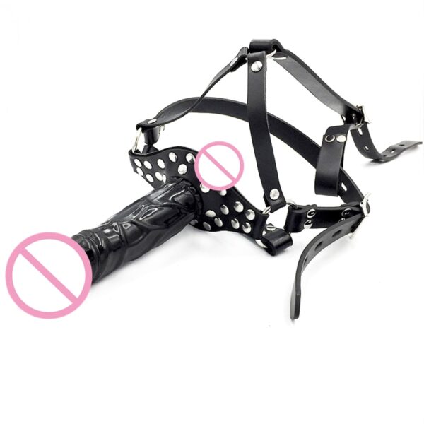 Double-Ended Chin Strapon Mouth Dildo Chin Strap Dildo Gag Cock - Image 10