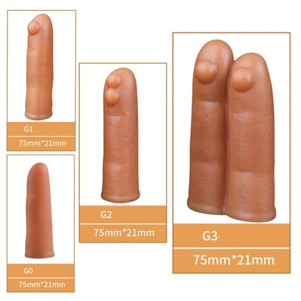 Liquid Silicone Sex Gloves Set - 4 Types Finger Sleeve, Clitoris & G Spot Massage, High Elasticity Orgasm Sleeve - Intimate Sex Toys for Women - Image 6