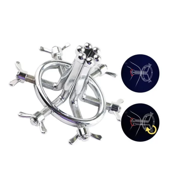 Labia Spreader Stainless Steel Chastity Device - Adjustable Huge Anal Plug Dilator and Vaginal Speculum - Extreme Spreader Waterproof Sex Toy for Adults - Image 2