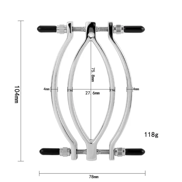 Labia Spreader Strap with Clitoral Clamp - Pussy Opening Vagina Stimulator for SM Bondage - Nipple Sucker Included - Image 6