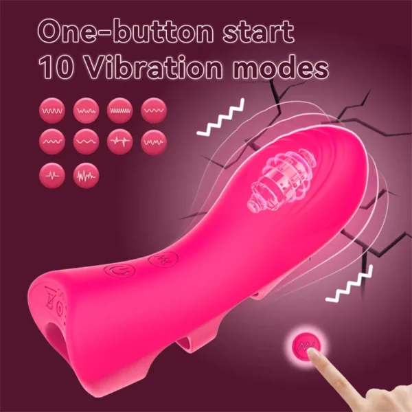 Silicone Finger G Spot Vibrator - 10 Modes Clitoris Massage, Couples Flirting Games, Masturbation Aid with Vibrating Egg - Intimate Sex Gloves for Women - Image 2