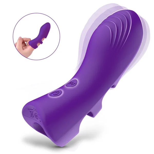 Silicone Finger G Spot Vibrator - 10 Modes Clitoris Massage, Couples Flirting Games, Masturbation Aid with Vibrating Egg - Intimate Sex Gloves for Women - Image 6