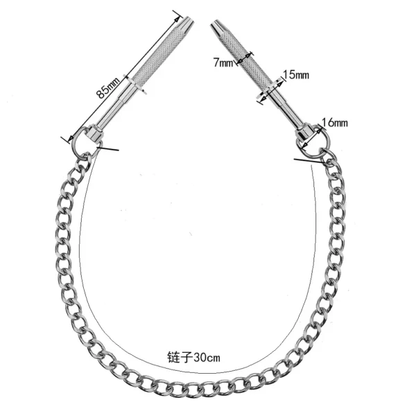 Stainless Steel Labia Spreader Nipple Milk Clips with Metal Chain - Breast Labia Clip Set for Couples, BDSM Bondage Sex Toys - Image 2