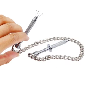 Stainless Steel Labia Spreader Nipple Milk Clips with Metal Chain - Breast Labia Clip Set for Couples, BDSM Bondage Sex Toys