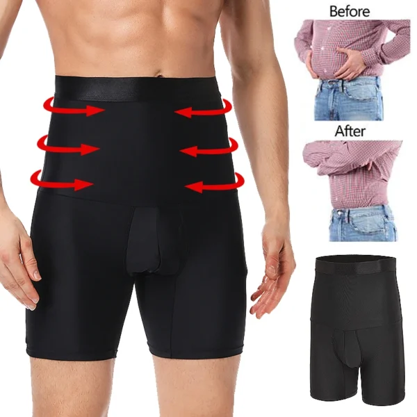 Men's Body Shaper Compression Shorts for Tummy Control and Abdomen Slimming – Fitness Boxer Briefs - Image 2