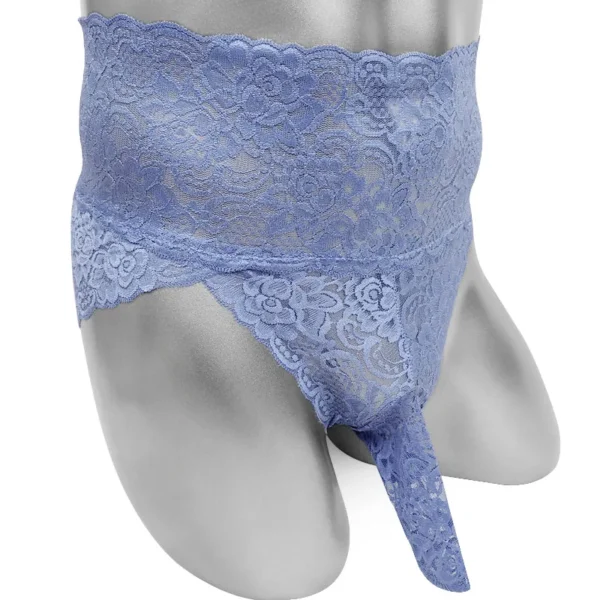 See-Through Floral Lace Pouch Panties with Penis Sheath – Sexy Lingerie for Men and Crossdressers - Image 2