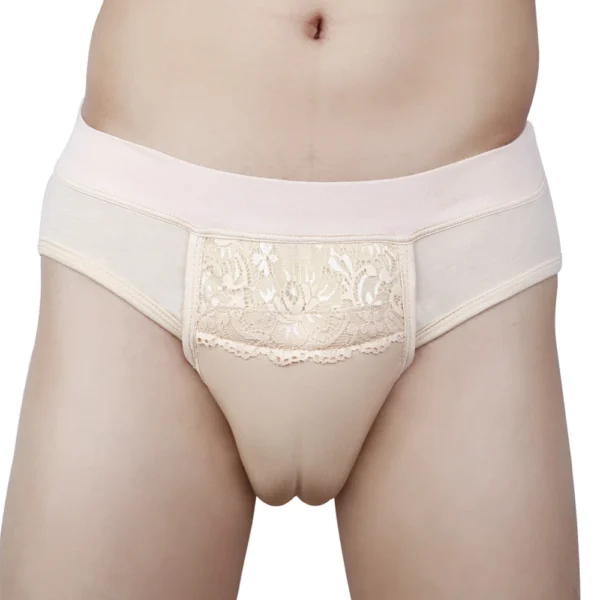 Men's Gaff Panty for Shaping – Transgender & Crossdress Briefs with Lace Detail – Sissy Underwear and Lingerie