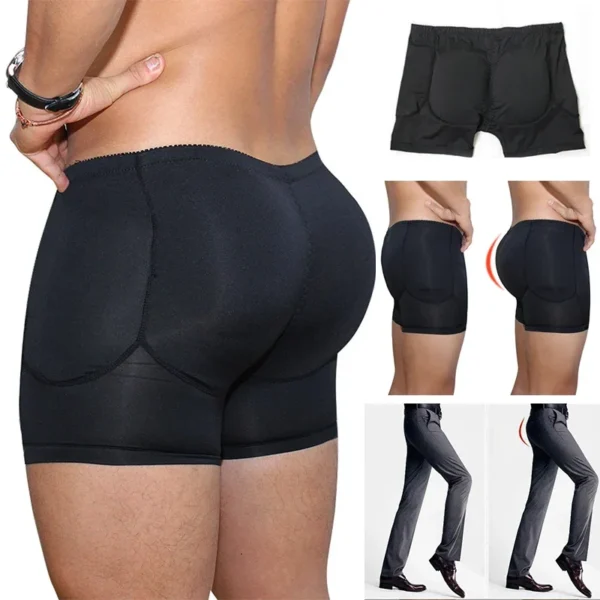Men’s Padded Booty Enhancer Shorts – Molded Boyshort Shapewear for Tucking and Hip Lifting – Ideal Gym Wear