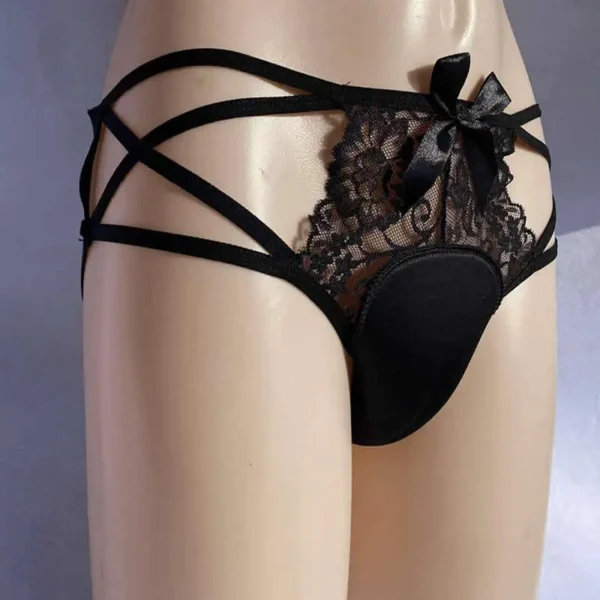 Elegant Ribbon Bowknot Lace Control Panty for Drag Queens, Transgender, and Crossdressers – Camel Toe Hiding Gaff Briefs - Image 4