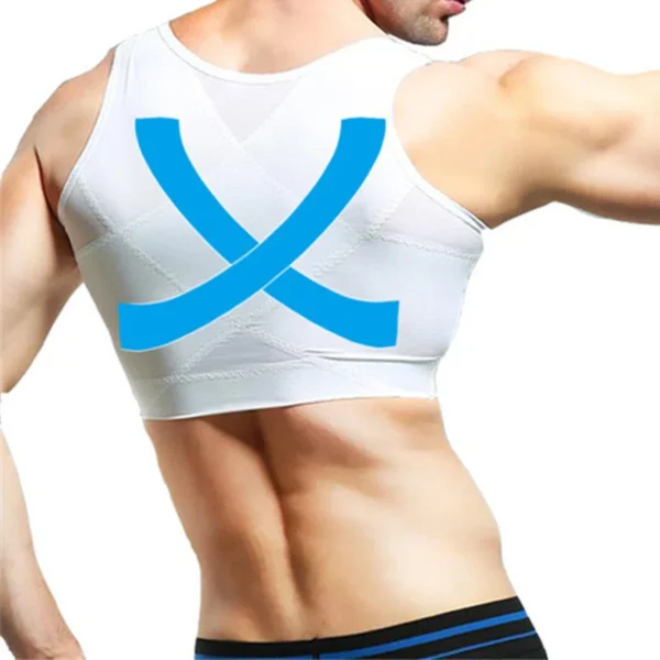 Men's Gynecomastia Shapewear Slimming Chest Control, Firm Stomach Girdle with Hook Closure - Image 4