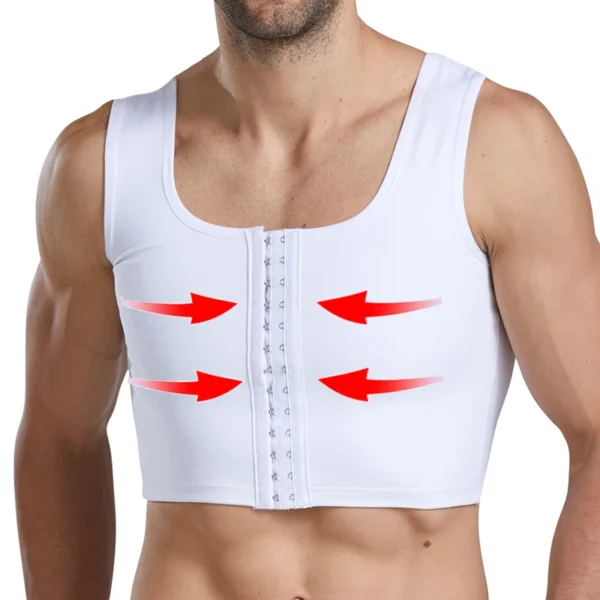 Men's Gynecomastia Shapewear Slimming Chest Control, Firm Stomach Girdle with Hook Closure - Image 2